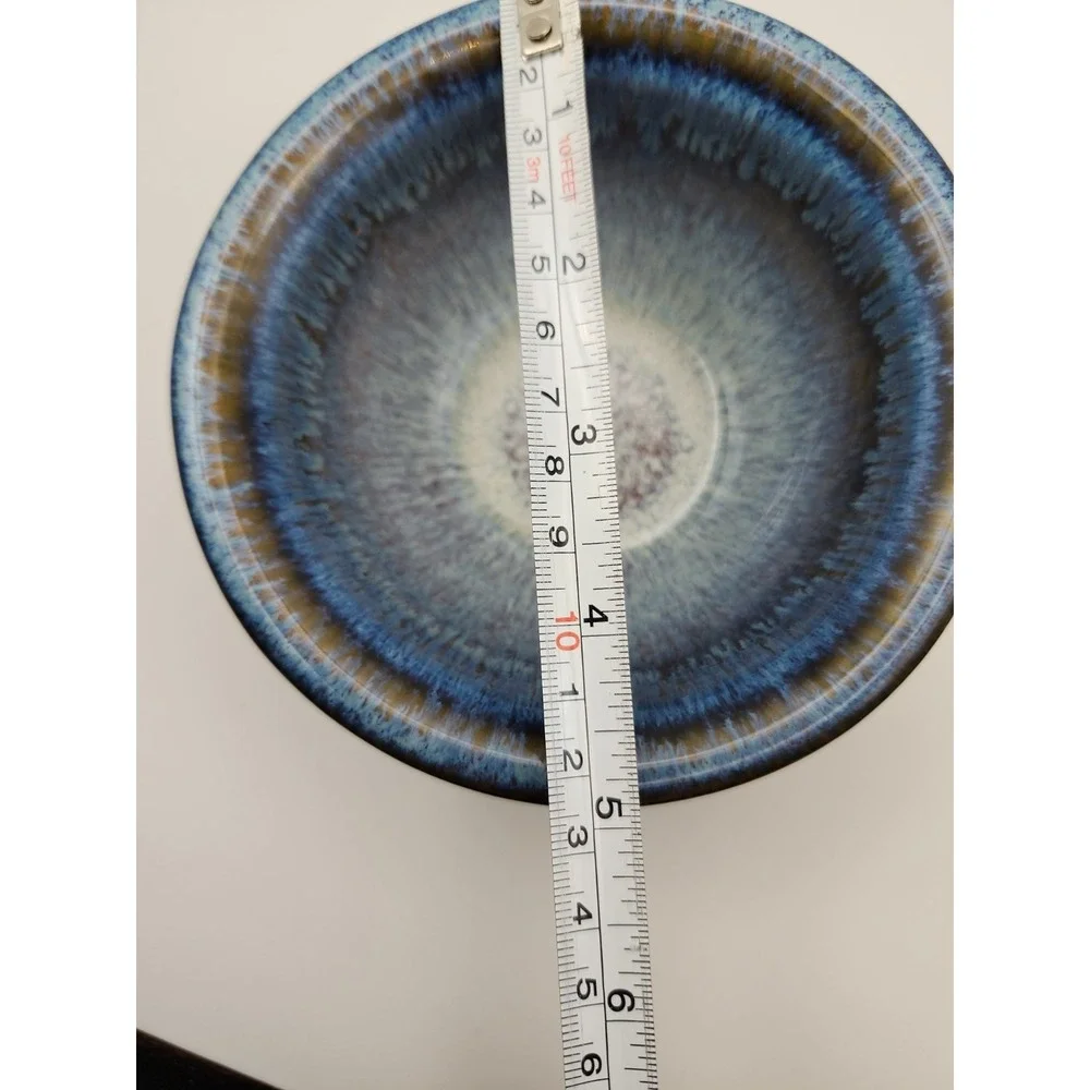 Bill Campbell Studio Pottery Drip Glaze Dish Bowl Hand Thrown.  Artist Signed 5